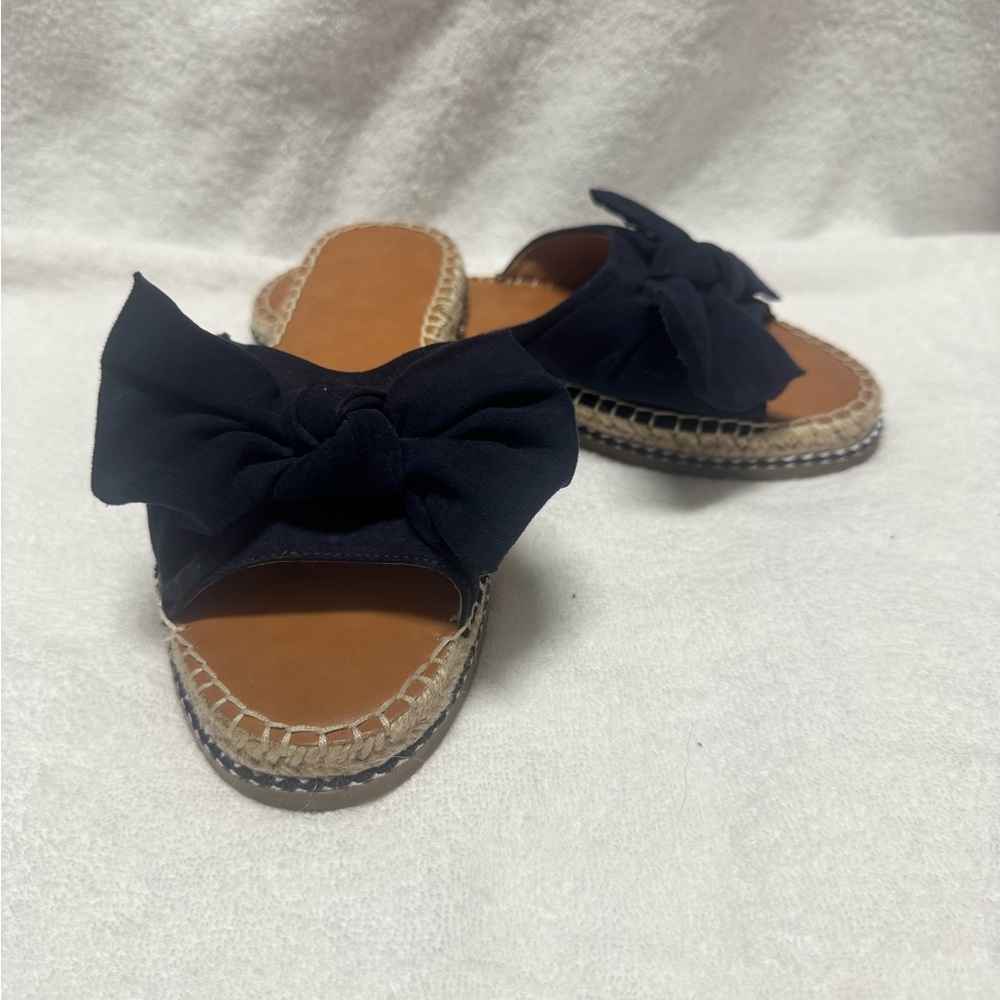 Euc Universal Thread Navy Bow Espadrille Sandals … - image 1